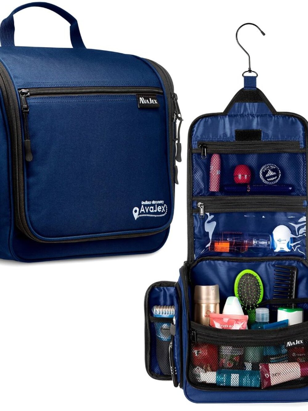 Travel Toiletry Bag for Men and Women - 10.6”x10.6”x3.2” Large Hanging Toiletry